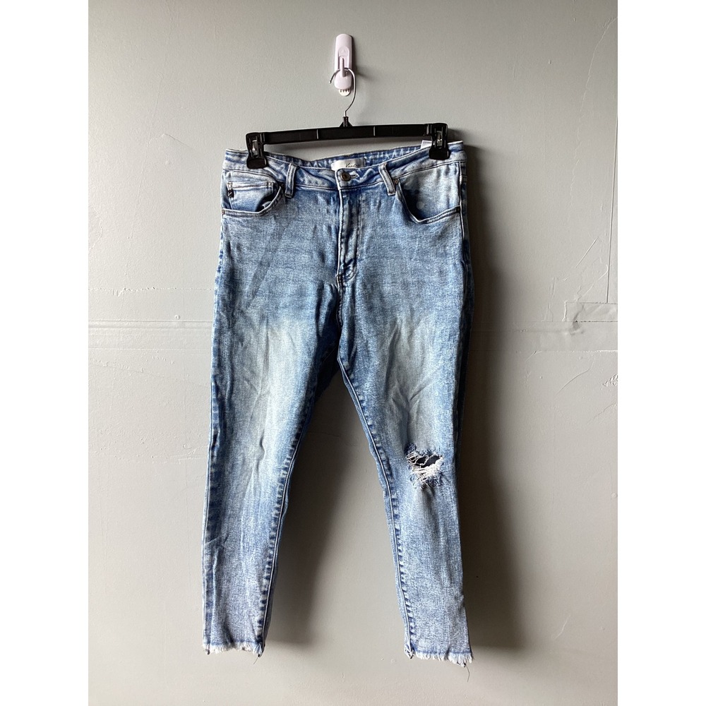 KanCan Womens 1XL Light Acid Wash Distressed High Rise Skinny Jeans KC7222NH-P